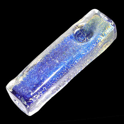 4.5" Textured Glass Hand Pipe – Thick Bubble Finish Compact Spoon Pipe