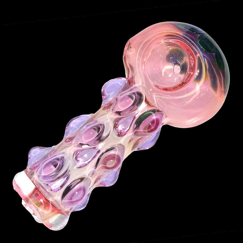 5" Fumed Color-Changing Glass Hand Pipe – Thick Bubble Texture Spoon Pipe