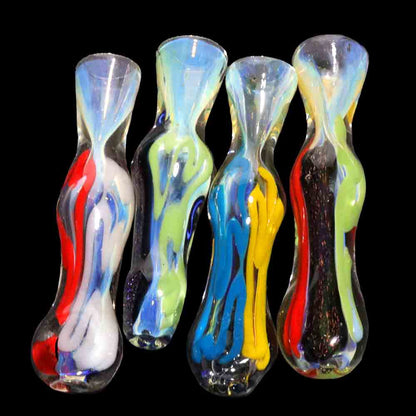 36-Piece Dichro Chillum Jar #09 – Fumed Color With Mixed Ribbon Designs $2.95 each| Wholesale