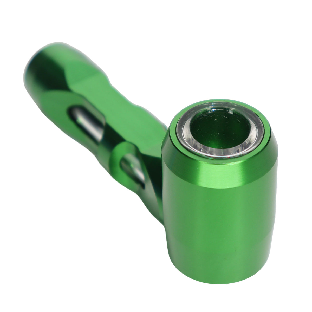 Vented Metal Hand Pipe with Glass Bowl – Assorted Colors Wholesale