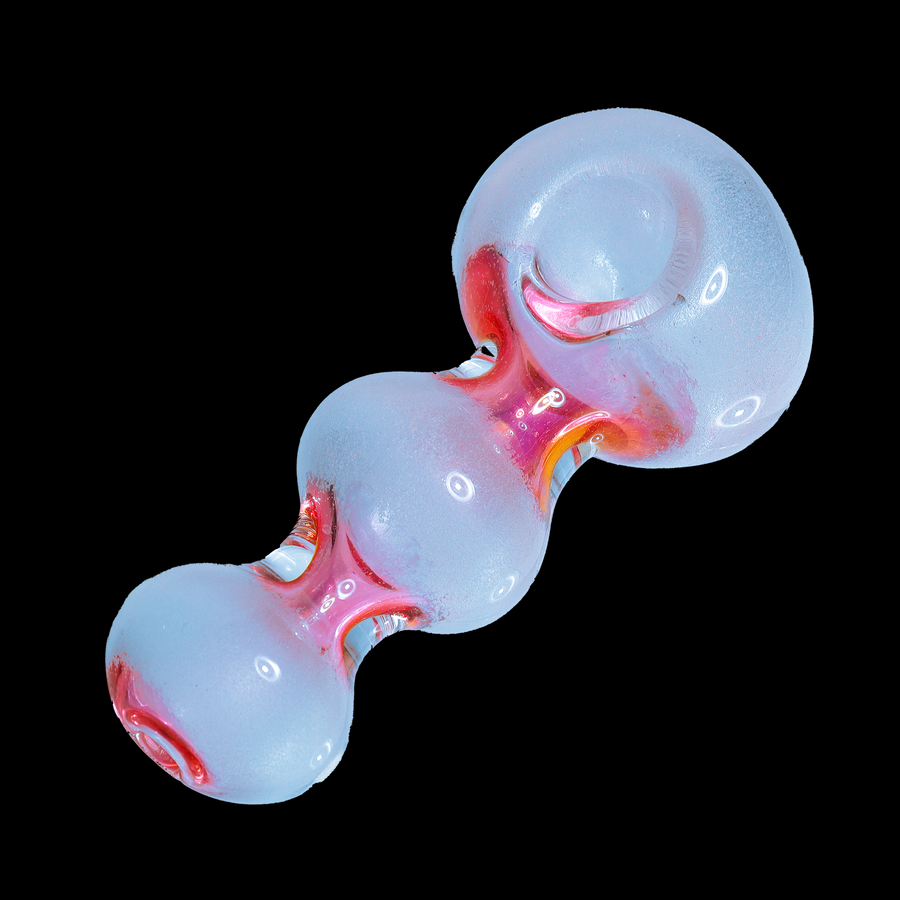 5 Inch Streaky Pink Glow-in-the-Dark Spoon Pipe