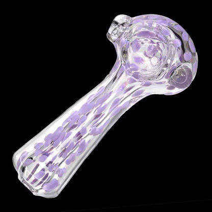 4.5" Polka Dot Glass Hand Pipe – Compact Spoon Pipe with Textured Grip