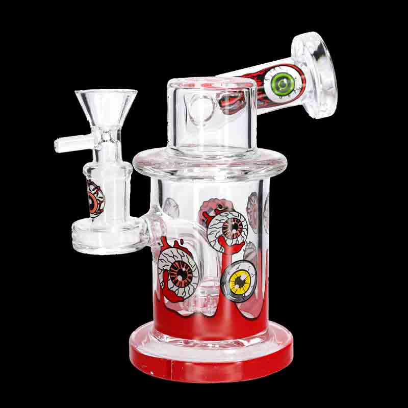 👁️🔥 Mini Eyeball Dab Rig – 360° Spooky Design Glass Recycler