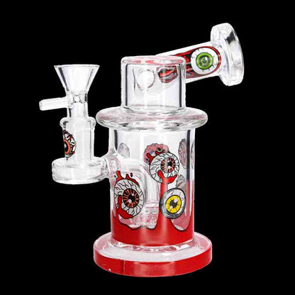 👁️🔥 Mini Eyeball Dab Rig – 360° Spooky Design Glass Recycler
