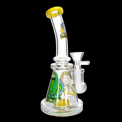 8" Cartoon Graphic Glass Bong with Internal Perc – Wholesale Water Pipe