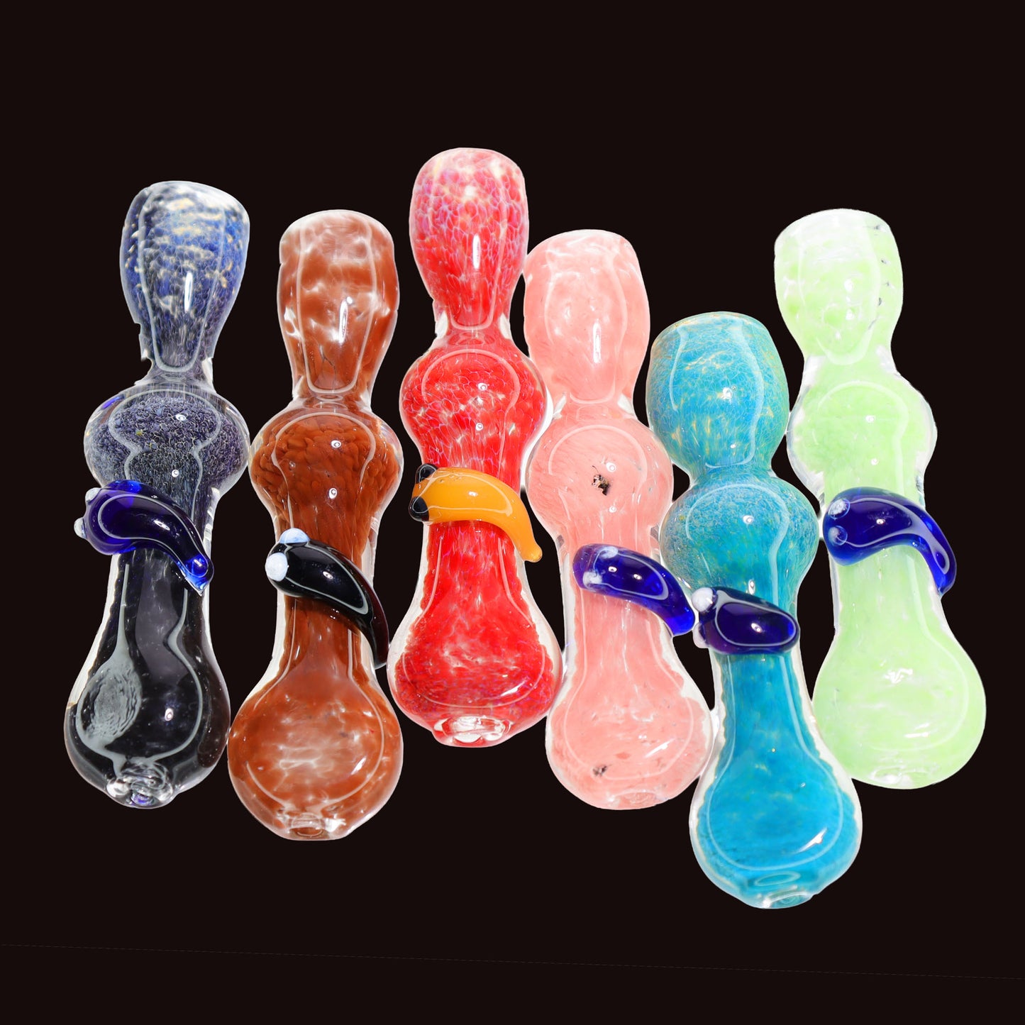 30 PCS – JAR #28 Assorted Bird Character Glass Chillums – Wholesale
