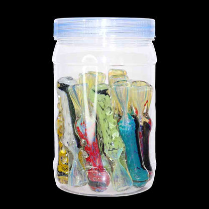 16 PCS - Opal Dot Fusion Glass Hand Pipe Jar | High-Turnover Wholesale Essential