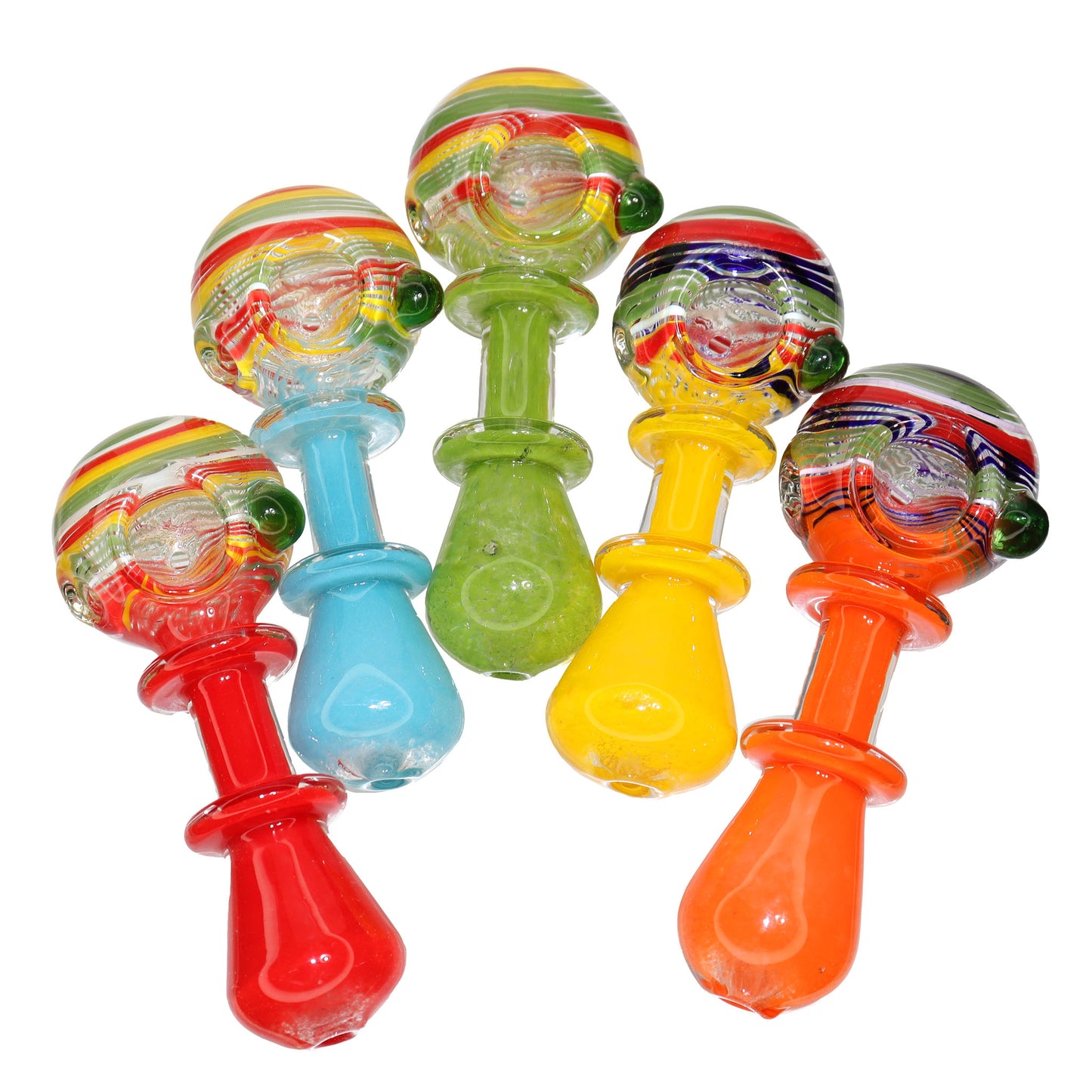 50 PCS – JAR #95 Assorted Color Rainbow Glass Hand Pipes – Wholesale