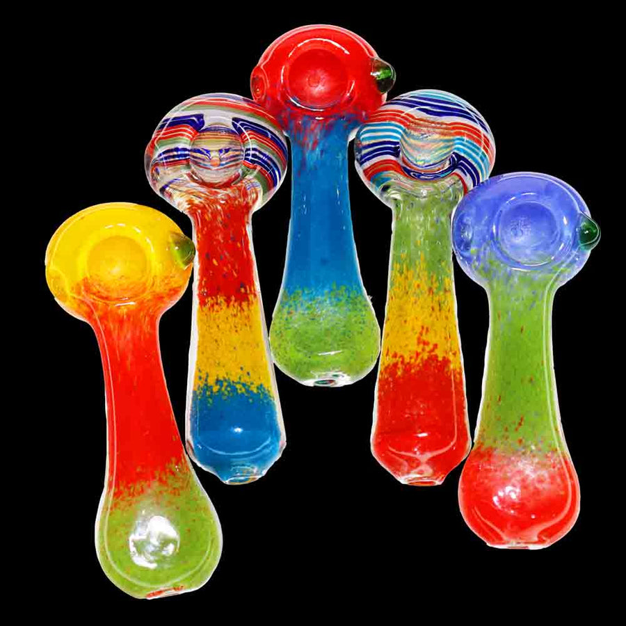 5.5 Inch Color Frit Glass Spoon Pipe