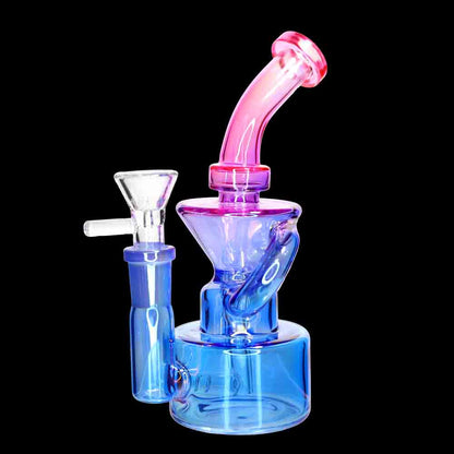 8 Inch Recycler Dab Rig | Wholesale Color Glass Recycler Rig