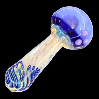 5.5" Fumed Glass Hand Pipe – Slime Color Head Spoon Pipe with Color-Changing Finish