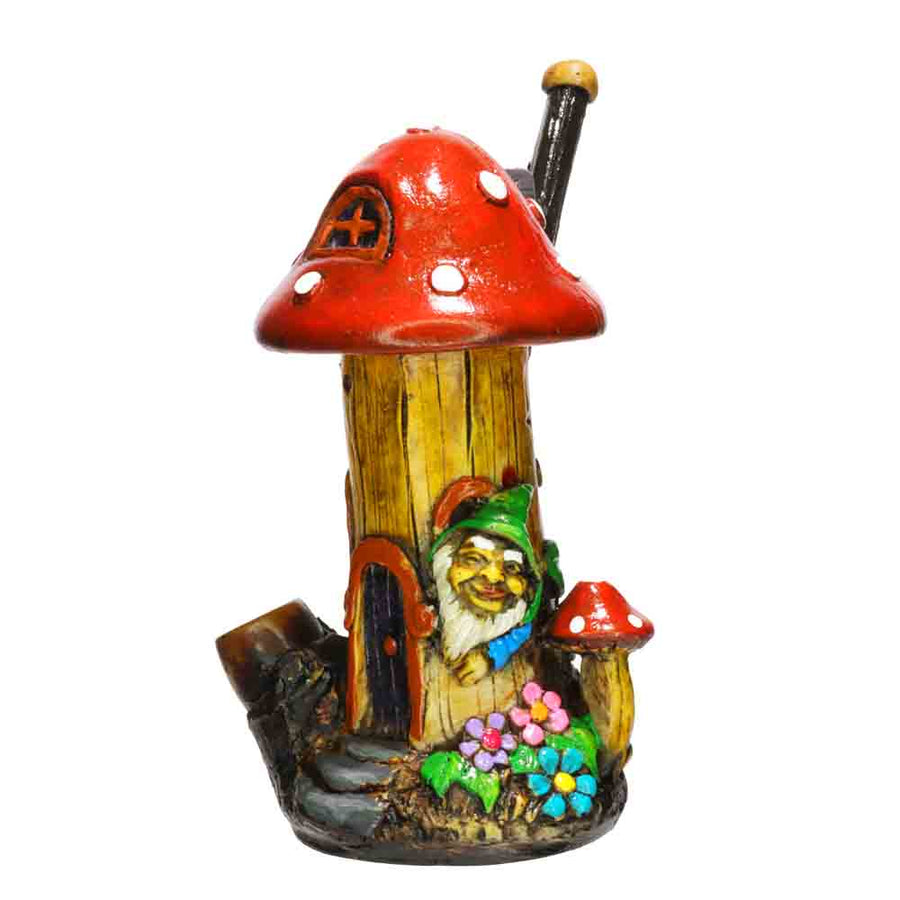 6 Inch Mushroom Elf Design Bamboo Bong