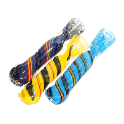36 PCS – Multicolor Spiral Stripe Glass Hand Pipes in Display Jar – Wholesale