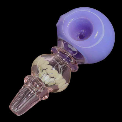 4.5" Colored Head Glass Hand Pipe – Thick Spoon Pipe with Clear Body