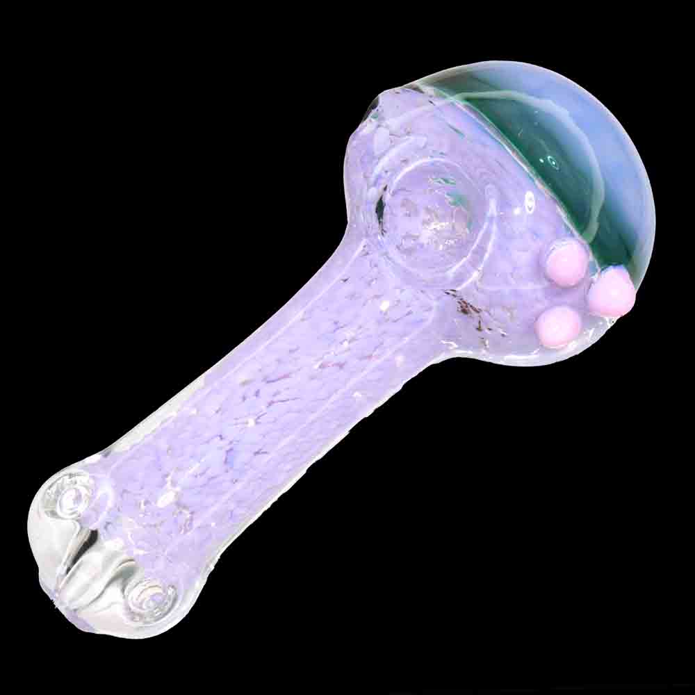 🌈 Pastel Frit Bubble Spoon Pipe – 5.5 Inch | Compact Textured Glass Hand Pipe
