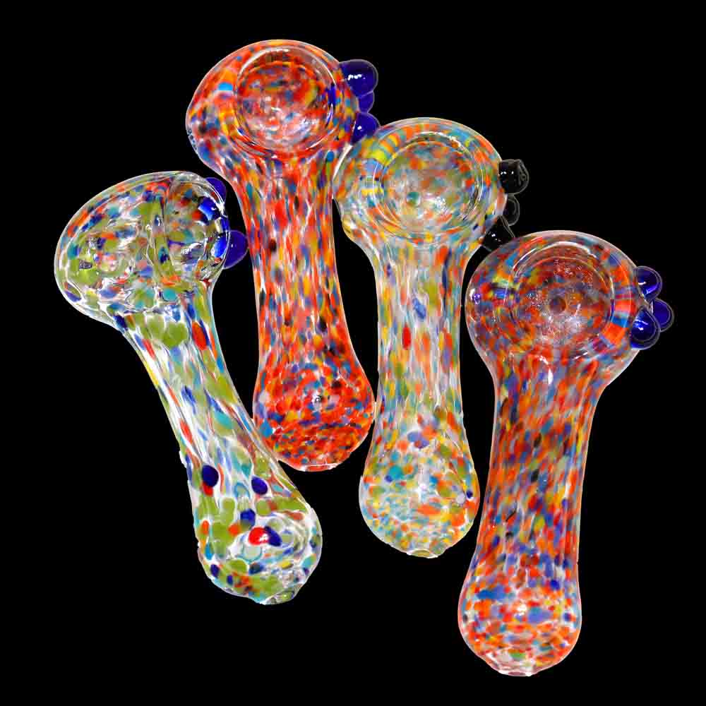 3 Inch Polka Dot Wholesale Glass Hand Pipe Spoon