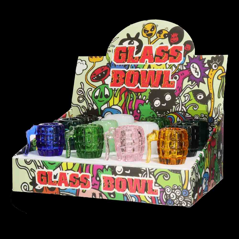 12-Piece Glass Bowl Display | Wholesale Smoke Shop $4.25 each