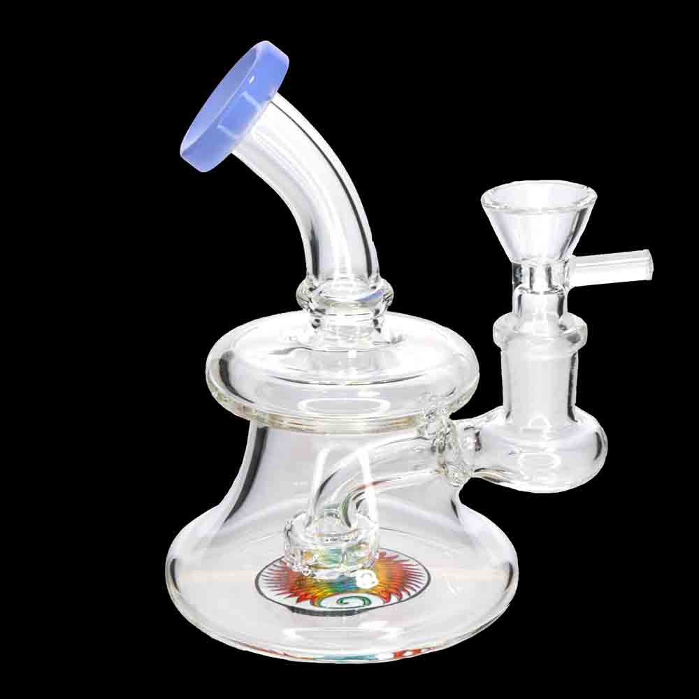 Mini Rig Water Pipe – Compact 5" Recycler Style | Assorted Color Accents | Wholesale