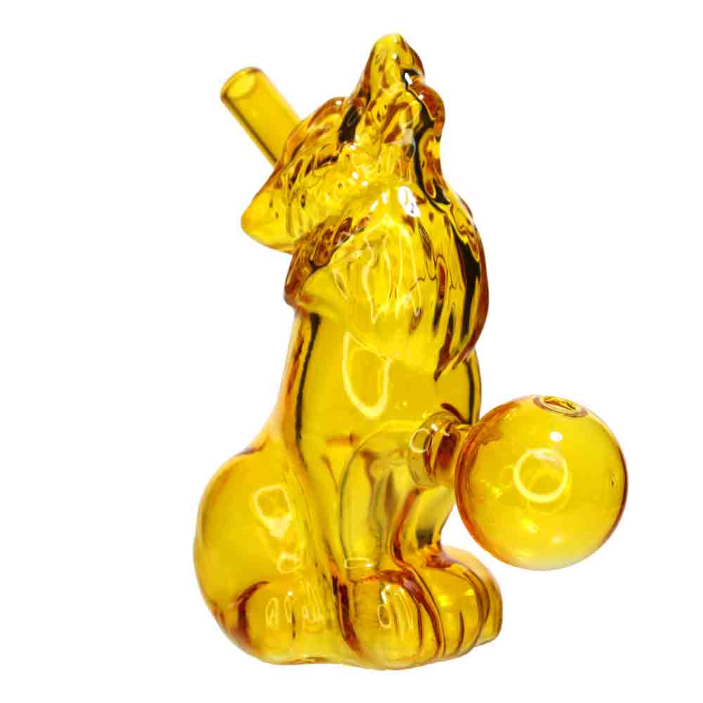 Howling Wolf Oil Burner Water Pipe – 4” Colored Glass Pipe for Smoke Shops (Assorted Colors)