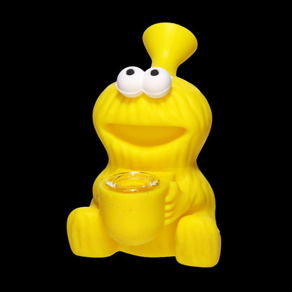 Mustached ELM Game Hero Silicone Hand Pipe with Glass Bowl – Assorted Colors Wholesale (Copy)
