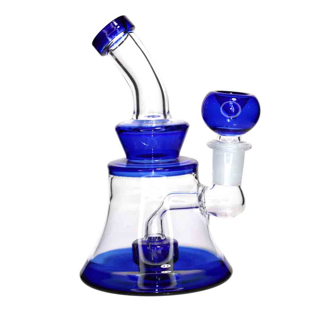 Mini Bell-Shaped Glass Bong – 6” Compact Water Pipe for Smoke Shops (Assorted Colors)
