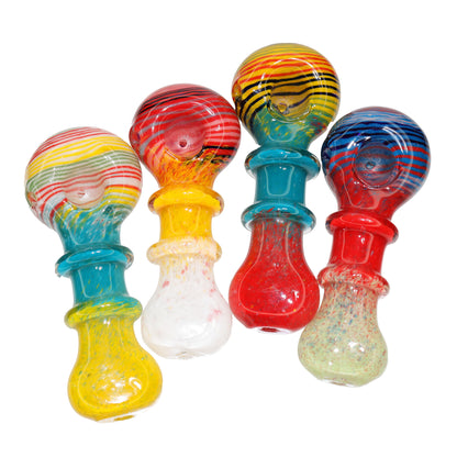 50 PCS – JAR #69 Assorted Color Ringed Glass Hand Pipes – Wholesale