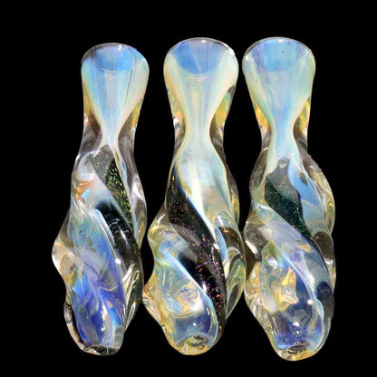 36-Piece Dichroic Glass Chillum Jar #02 – Handcrafted One-Hitters $2.95 | Wholesale Display