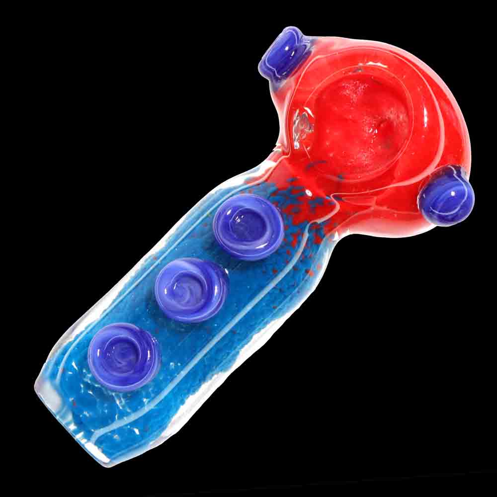 4" Heavy Glass Hand Pipe – Thick Body with Raised Grip Dots