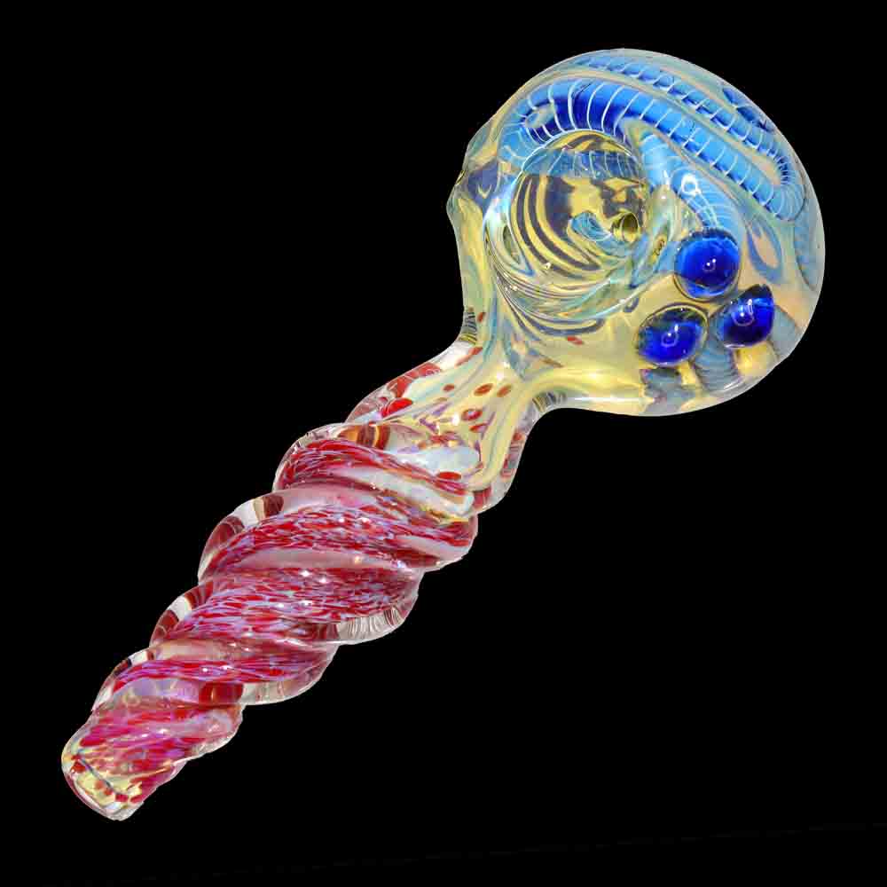 🌀 Twist Fumed Art Spoon Pipe – 5 Inch | Heady Style Glass Hand Pipe