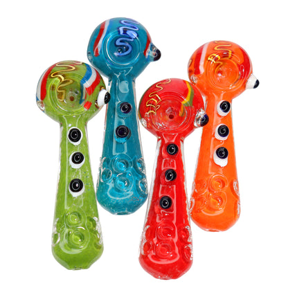 52 PCS – JAR #68 Assorted Color Raised-Dot Glass Hand Pipes – Wholesale