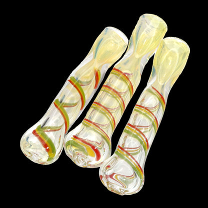 40 PCS – Clear Spiral Design Glass Hand Pipes in Display Jar – Wholesale
