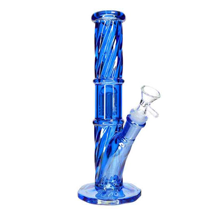 🌈🔥 10” Color Twist Straight Bong – 1 Chamber Glass Water Pipe