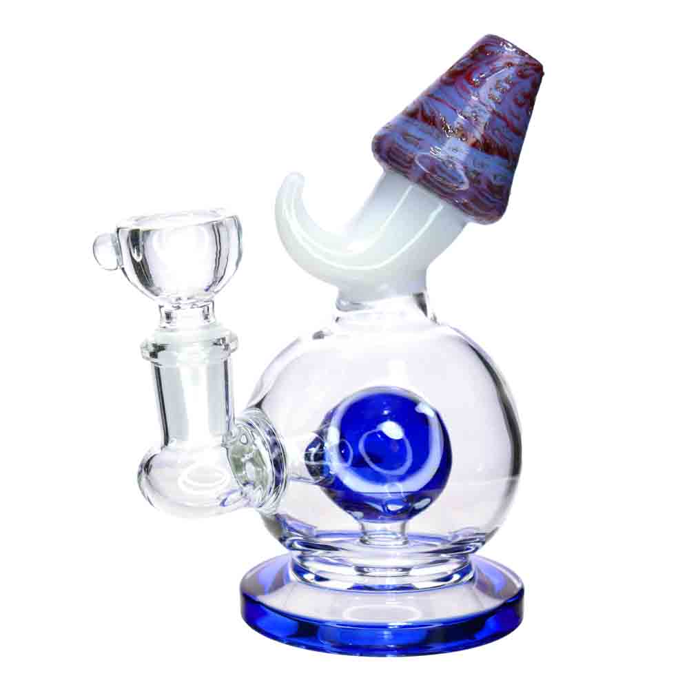 5” Mushroom Mouthpiece Mini Glass Bong – Unique Design for Smoke Shops (Assorted Colors)