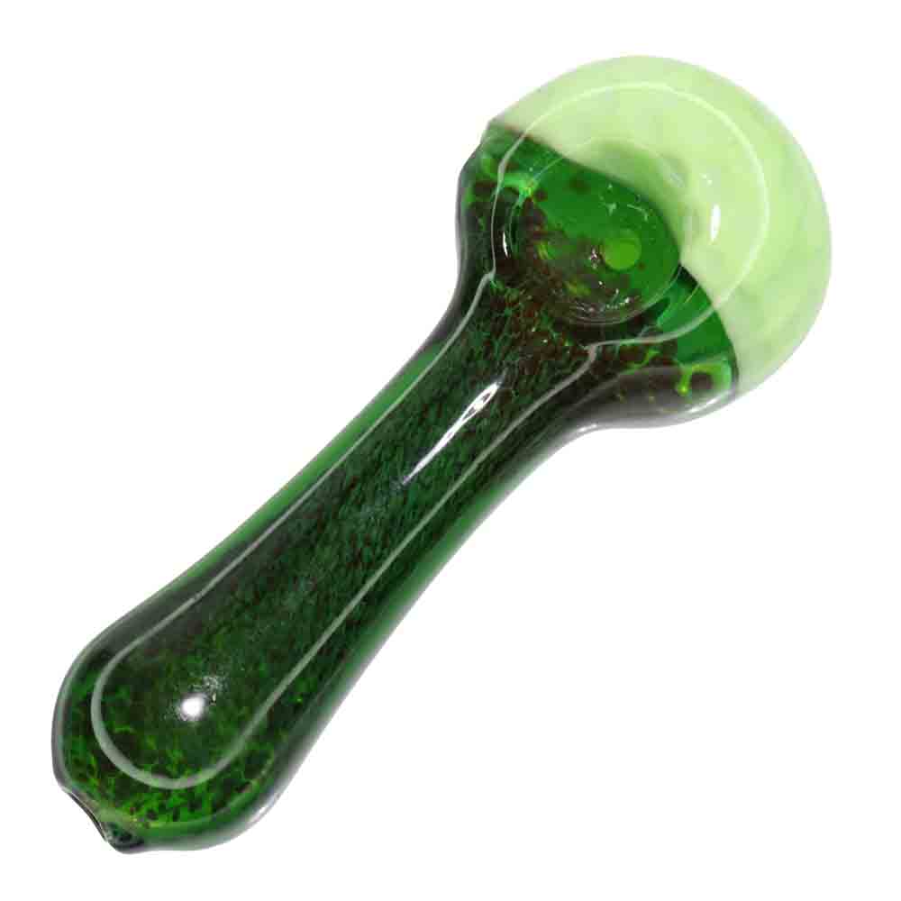 4.5" Glass Hand Pipe with Slime Color Head – Compact Spoon Pipe