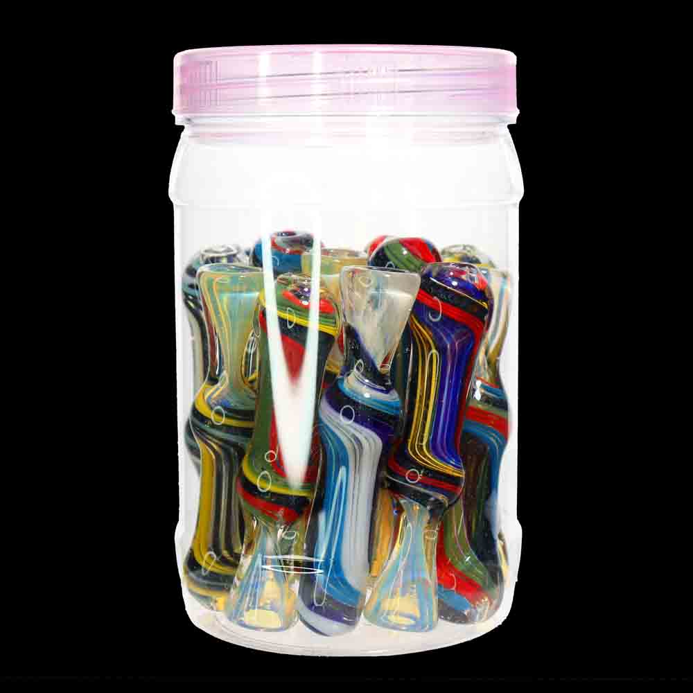 15 PCS - Nebula Flow Color Swirl Glass Hand Pipe Jar | High-Velocity Wholesale SKU