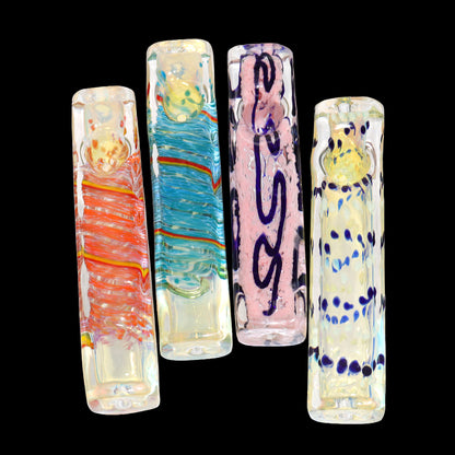 65 PCS – JAR #98 Assorted Rectangular Glass Chillums – Wholesale
