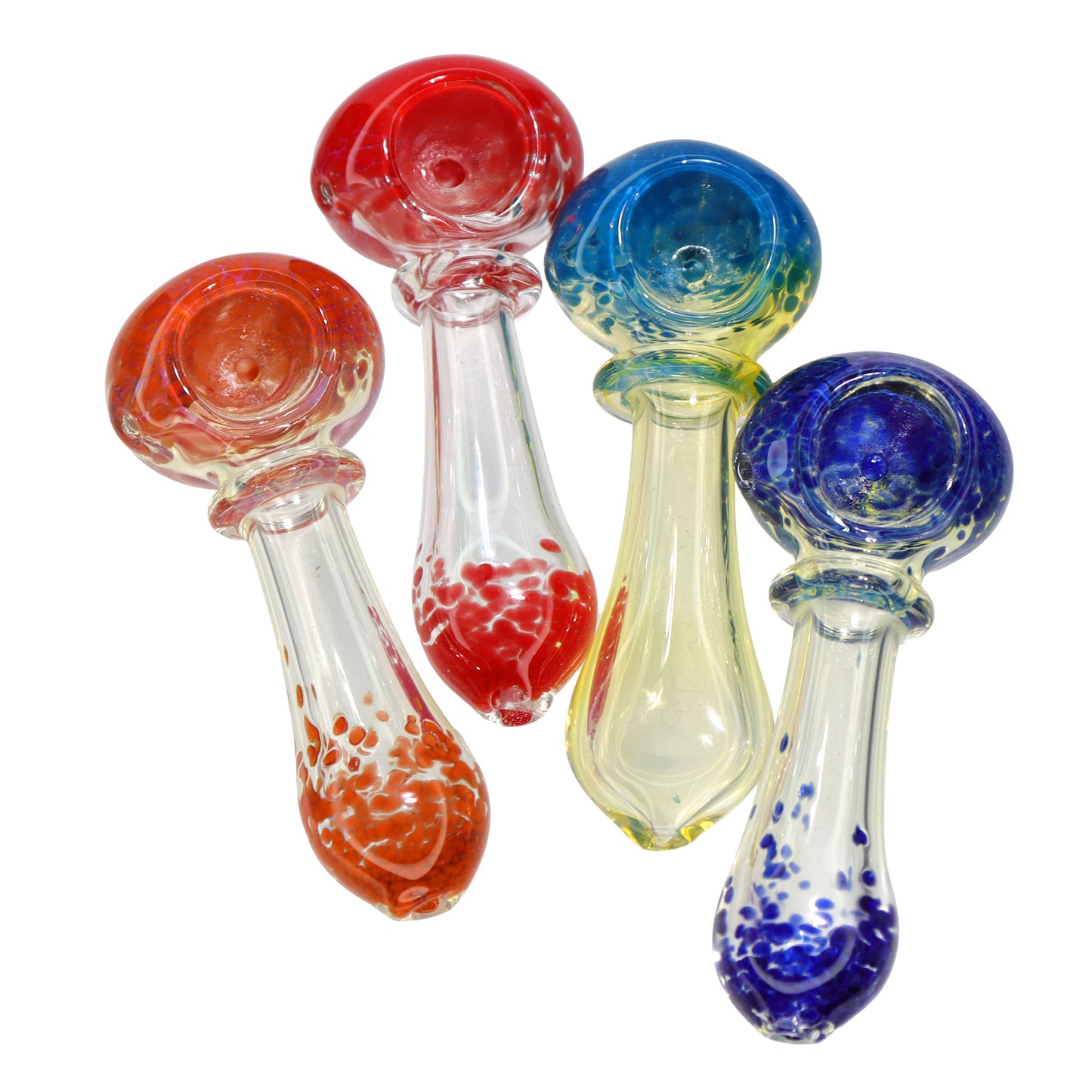 90 PCS – JAR #75 Assorted Color Speckled Glass Hand Pipes – Wholesale