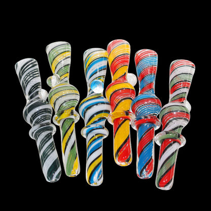 30 PCS – JAR #29 Assorted Spiral Glass Chillums with Side Marbles – Wholesale
