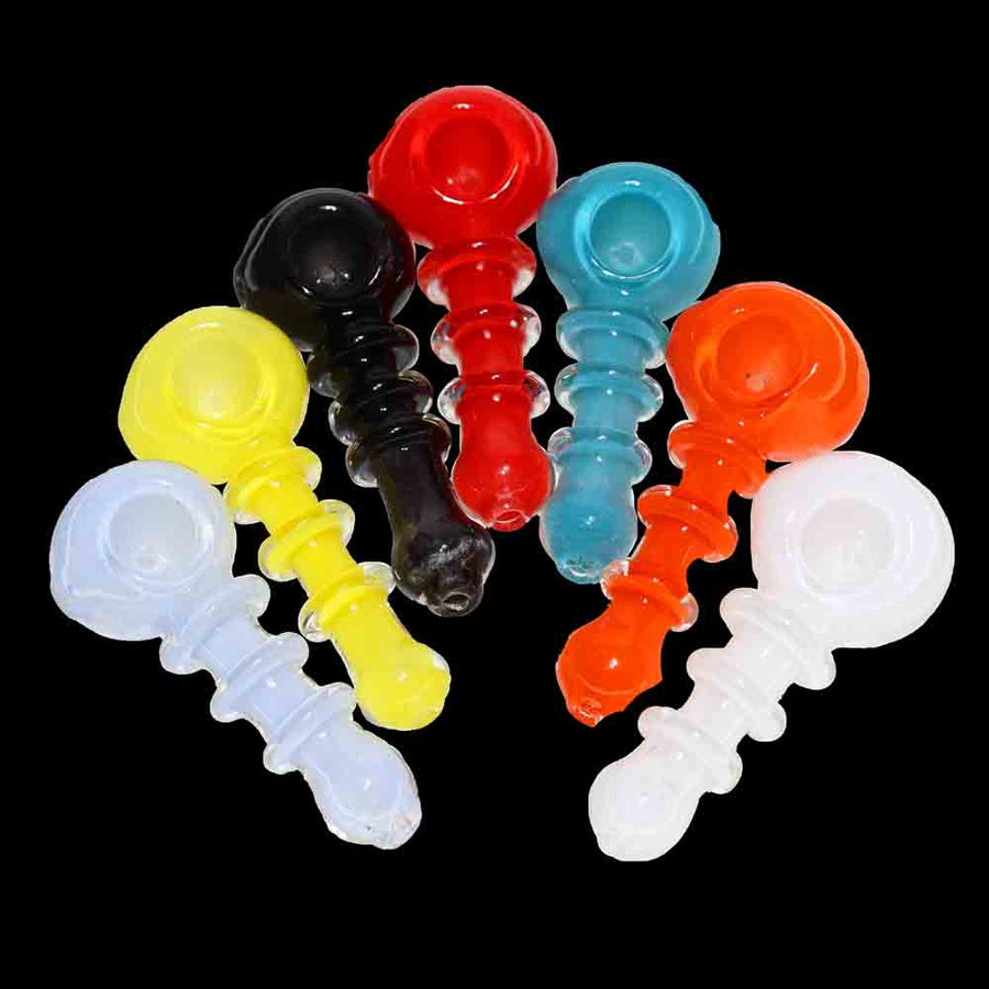 2.5-3 Inch Mini Solid Color Triple Ring Glass Pipe