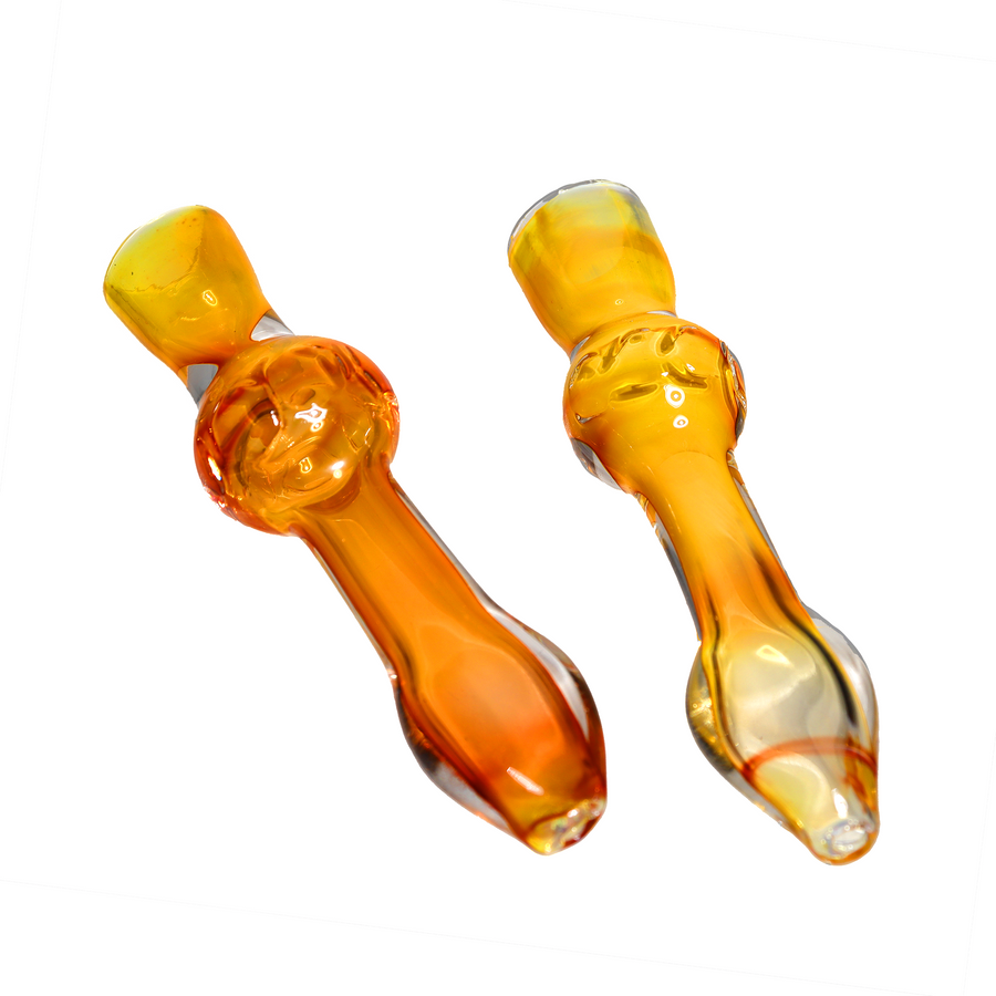 Orange Implosion Glass Chillum