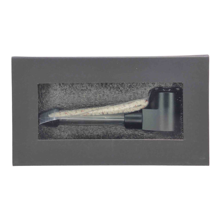 5 Inch Black Metallic Glass Hand Pipe, Boxed