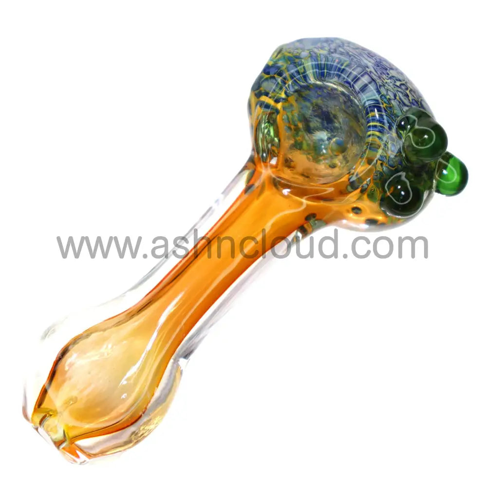 3.5 In - Orange Fumed Glass Hand Pipe Spoon