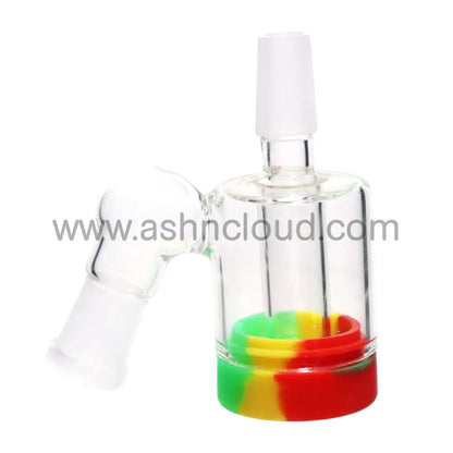 3.5 In - Reclaim Female 45 Degree Multicolor Ash Catcher Silicone Bong 14 Mm