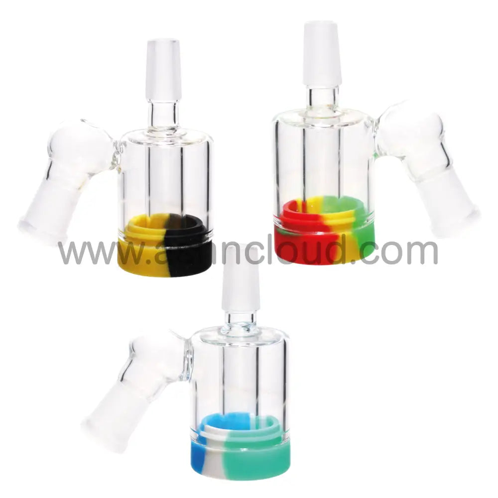 3.5 In - Reclaim Female 45 Degree Multicolor Ash Catcher Silicone Bong 14 Mm