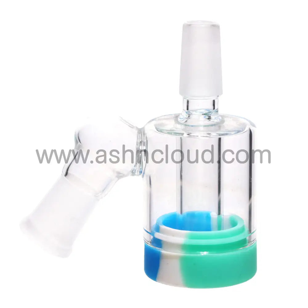 3.5 In - Reclaim Female 45 Degree Multicolor Ash Catcher Silicone Bong 14 Mm