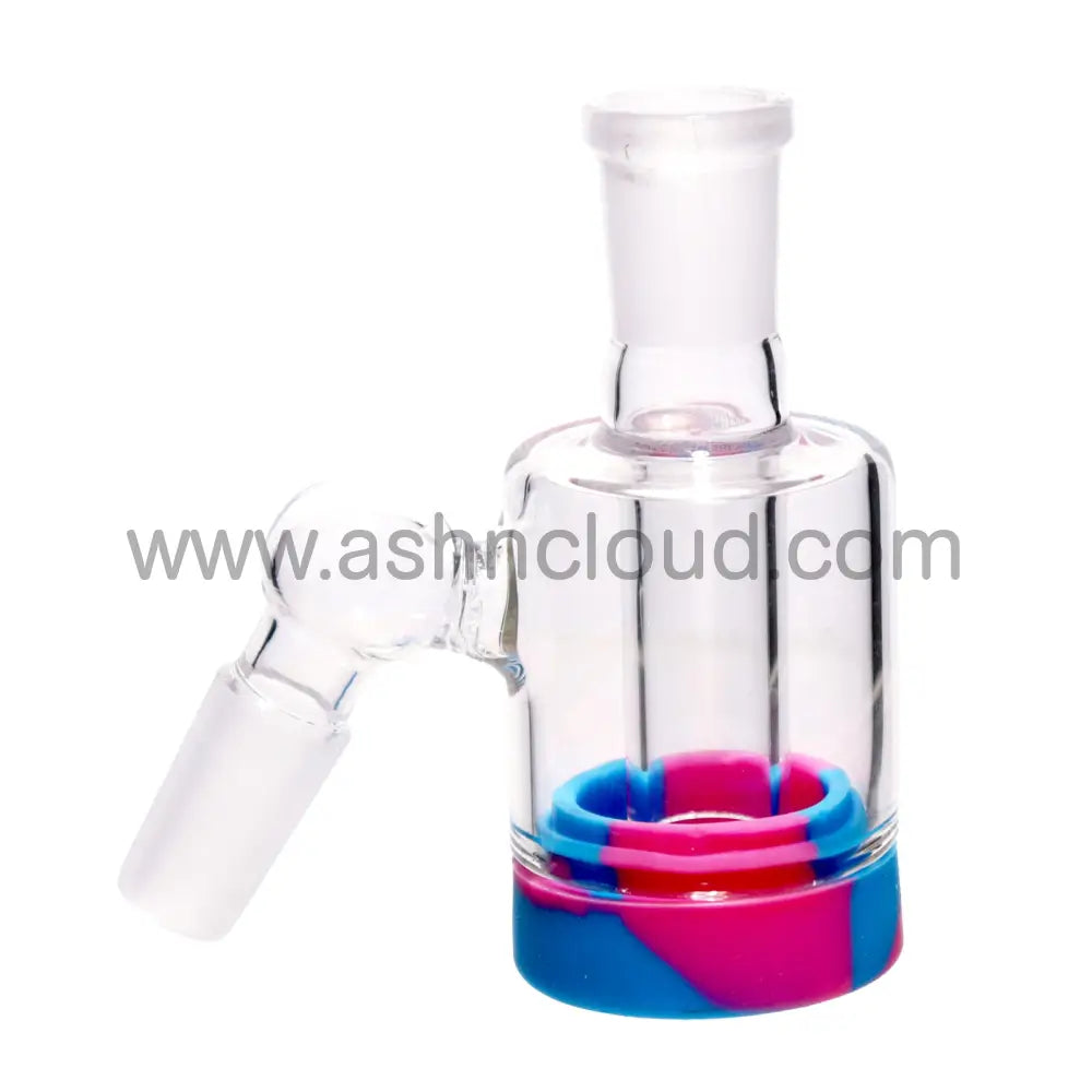 3.5 In - Reclaim Male 45 Degree Multicolor Ash Catcher Silicone Bong 14 Mm Simple