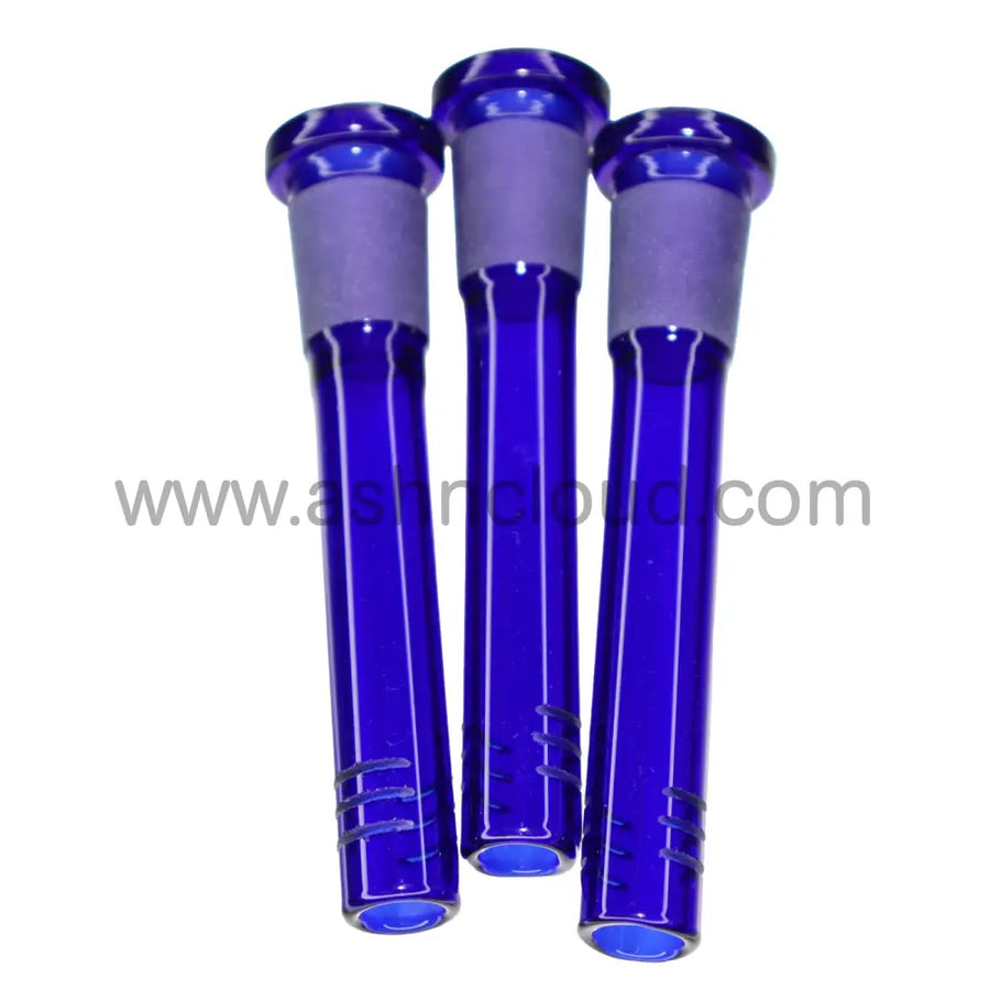 3 Inch Blue Glass Downstem
