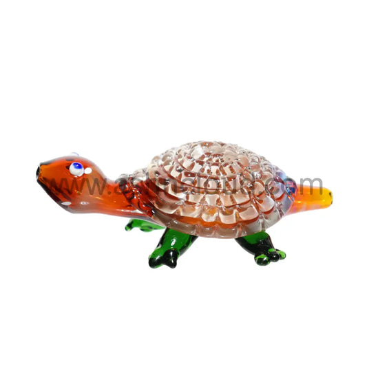 3 In - Gold Turtle Glass Hand Pipe