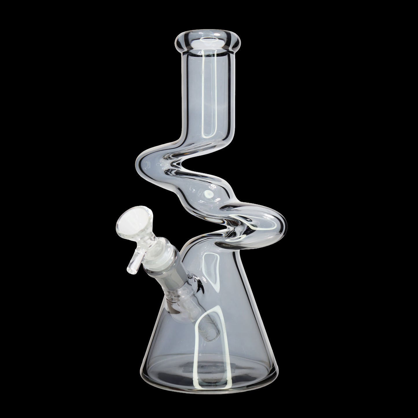 10 Inch Zig Zag Neck Beaker Glass Water Pipe – Assorted Colors Wholesale