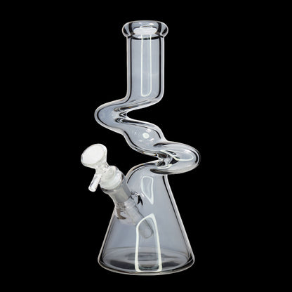 10 Inch Zig Zag Neck Beaker Glass Water Pipe – Assorted Colors Wholesale